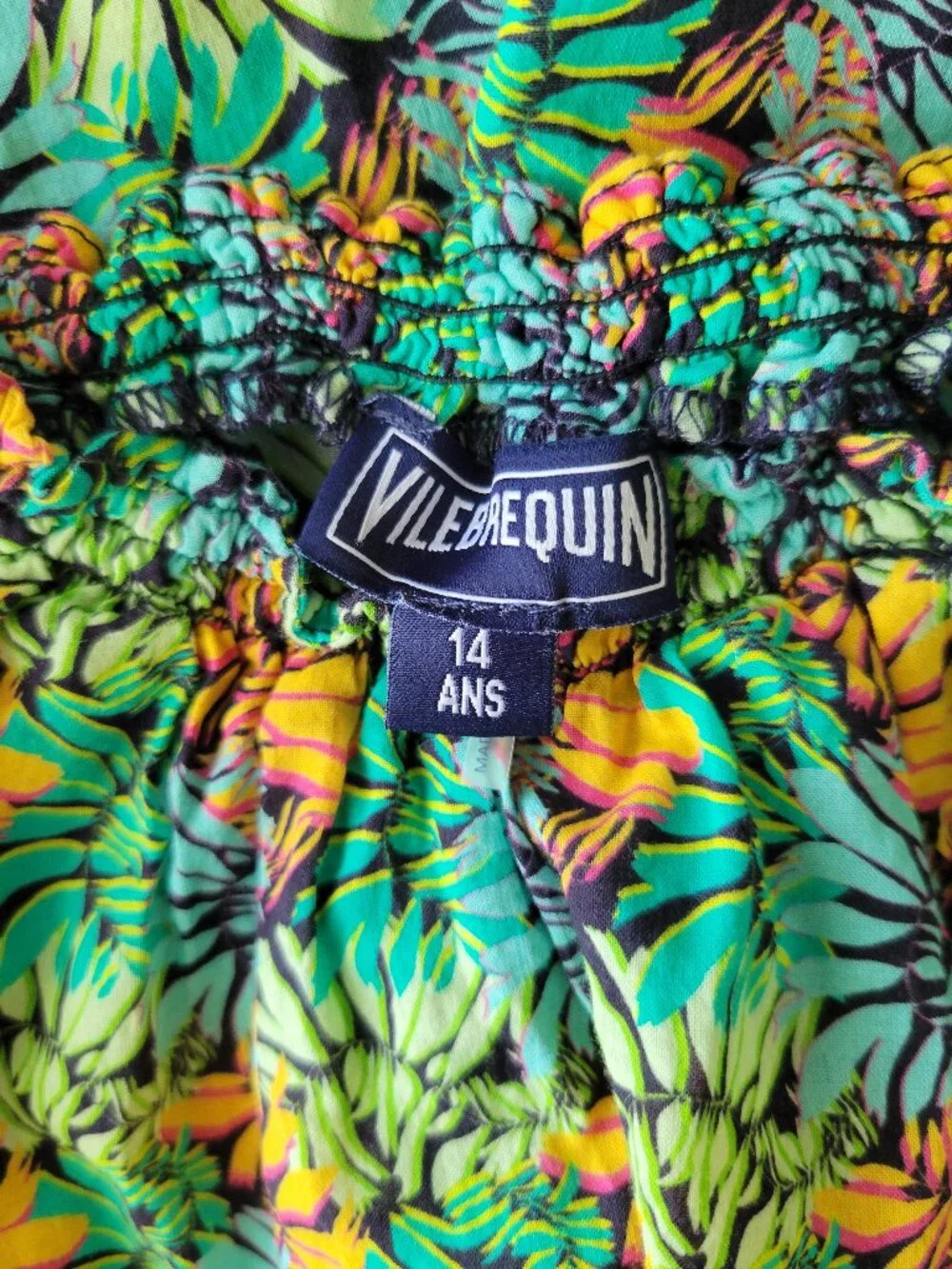 Vilebrequin Jungle Print Beach Dress Cotton Voile Girls 14Y Vacation Vibrant